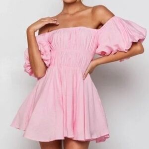 Verge Girl Blush Pink Off-Shoulder Dress